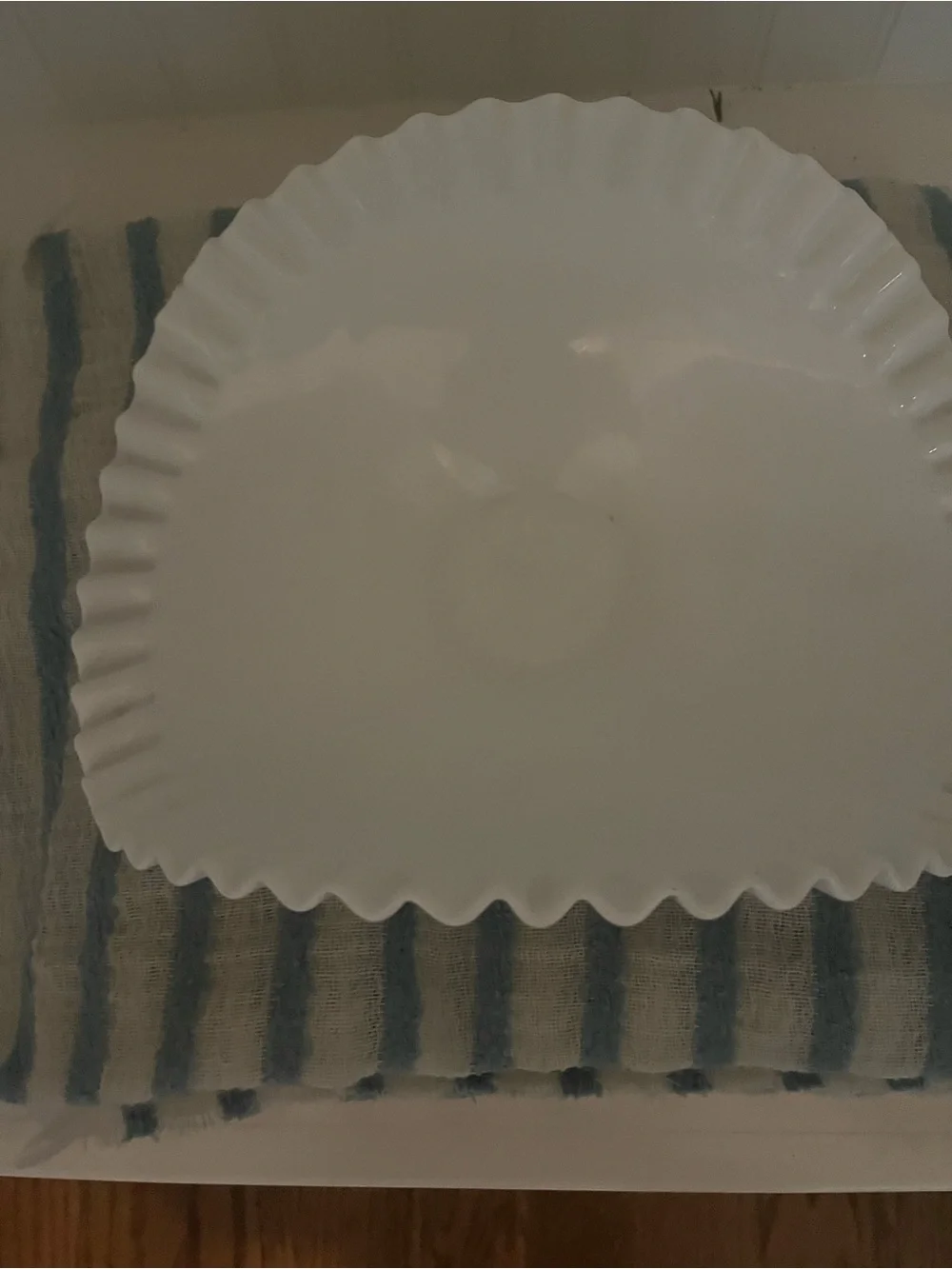 Fenton White Decorative Ceramic Hobnail Compote Bowl